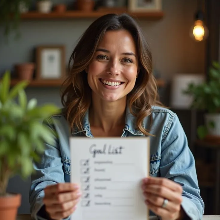 Focused person reviewing a daily planning card